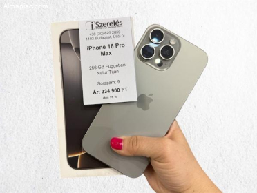 16 Pro Max 256GB független natúr titán akku 91% (9) iSzerelés.hu