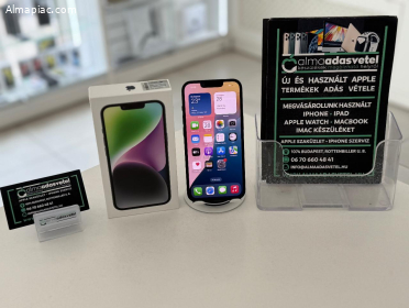 iPhone 14 128GB Független Újszerű/1-3 hónap gar./Akku 84%/p4328