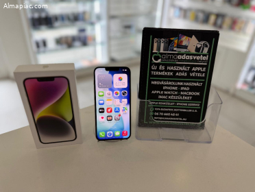 iPhone 14 128GB Független Újszerű 1 hónap gar./Akku 84%/p4839