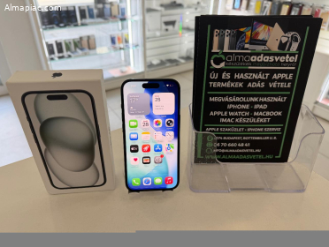 iPhone 15 128GB Független Újszerű/1 hónap gar./Akku 87%/p4869