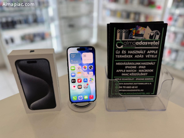 iPhone 15 Pro 256GB Független Megkímélt/1-3 hónap gar./Akku 85%/p4811