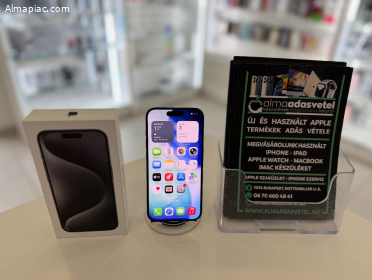 iPhone 15 Pro 256GB Vodafone Megkímélt/1-3 hónap gar./Akku 89%/p4533