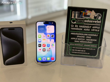 iPhone 15 Pro Max 256GB Független Újszerű/1-3 hónap gar./Akku 86%/p170