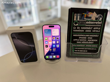 iPhone 16 Pro 256GB Független Újszerű/2026.01.15.Apple Gar./Akku 100%/