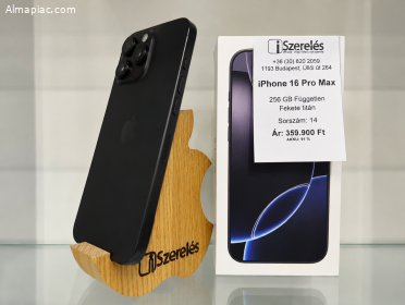 iPhone 16 Pro max 256GB független fekete titán akku 91% (14)