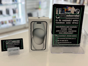 Új Bontatlan iPhone 15 128GB Független Fekete/1 Év Apple Gar./p4249